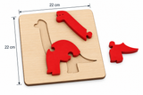 Brachiosaurus 3-Piece Wooden Puzzle with dimensions 22x22 cm