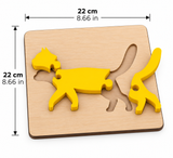 Cat 3-Piece Wooden Puzzle with dimensions 22x22 cm