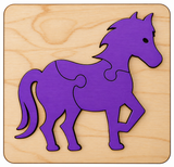 Horse 3-Piece Wooden Puzzle