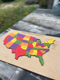 United States Wooden Puzzle Map
