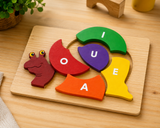 Wooden Vowel Snail Puzzle