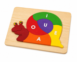 Wooden Vowel Snail Puzzle