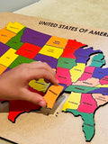 United States Wooden Puzzle Map