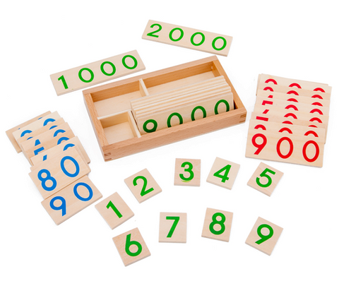 Montessori wooden long numbers 1-9000