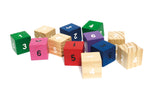 Set of 10 D6 Six-Sided 16mm Opaque Numbered Dice - White with Black