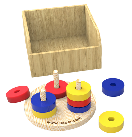 Wooden Version of the Tower of Hanoi Puzzle