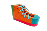 Wooden lacing shoe toy, designed as an educational tool for children