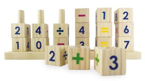 Wooden blocks with numbers