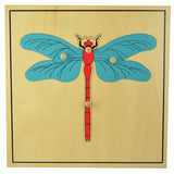 Montessori-style wooden puzzle featuring various animals and plants