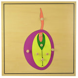 Montessori-style wooden puzzle featuring various animals and plants