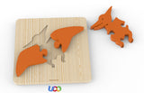 Animals and dinos puzzle 3 pieces
