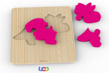 Animals and dinos puzzle 3 pieces