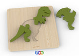 Animals and dinos puzzle 3 pieces