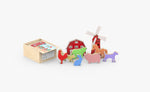 Set of Colorful, Chunky Wooden Toys Representing a Farm Scene