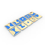 Set of wooden geographic opposites
