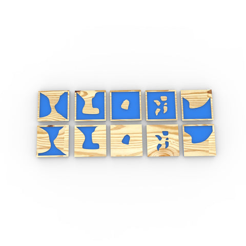 Set of wooden geographic opposites