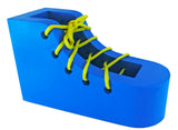 Wooden lacing shoe toy, designed as an educational tool for children